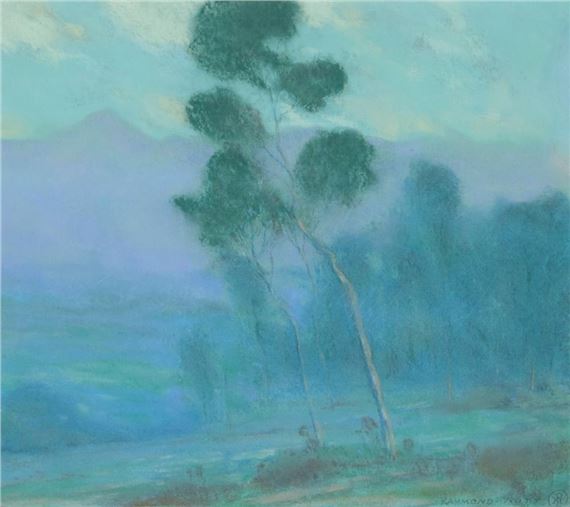Landscape with eucalyptus in the fog - Raymond Nott