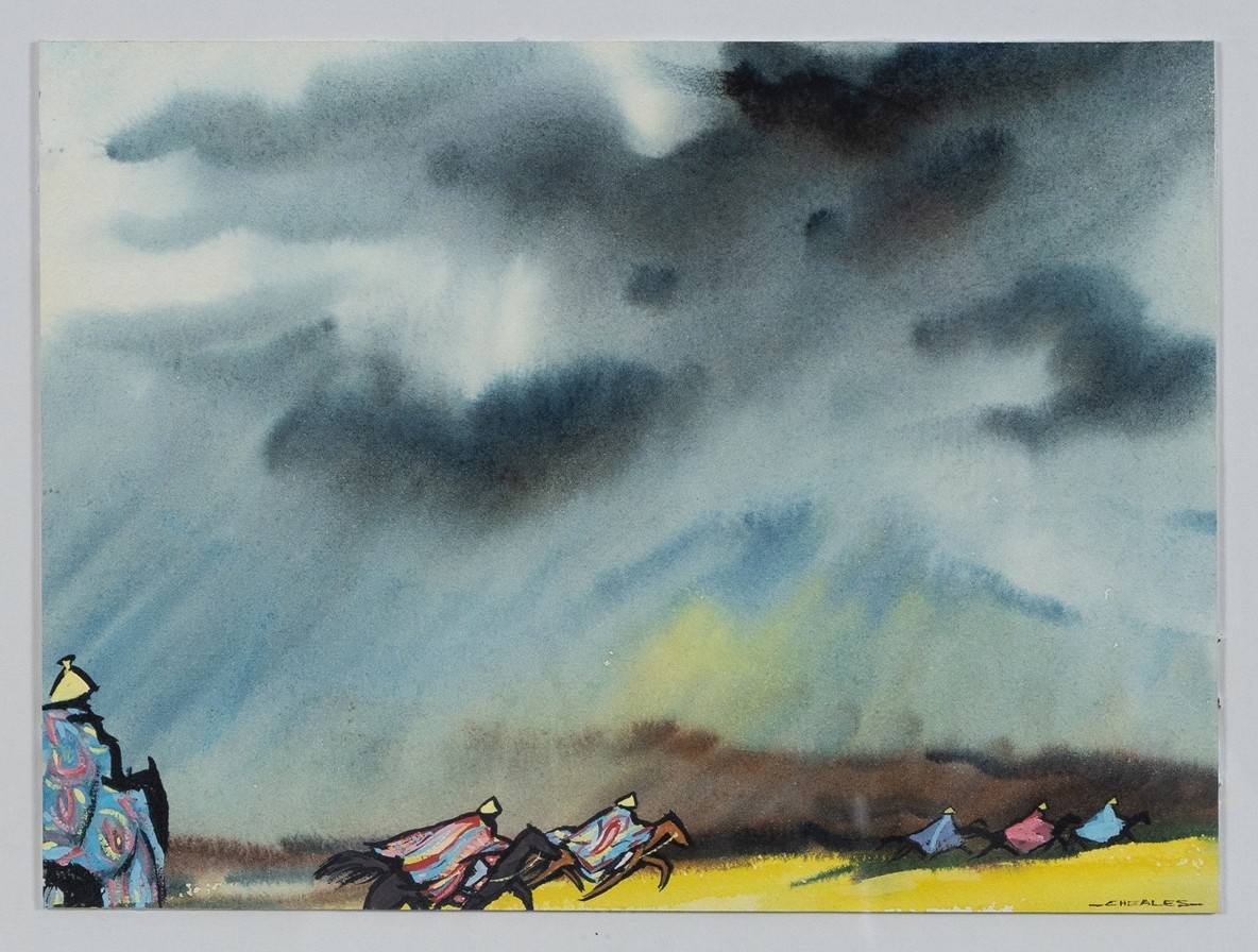 Artwork by Richard Cheales, TRAVELLING FIGURES, Made of ink and acrylic on paper