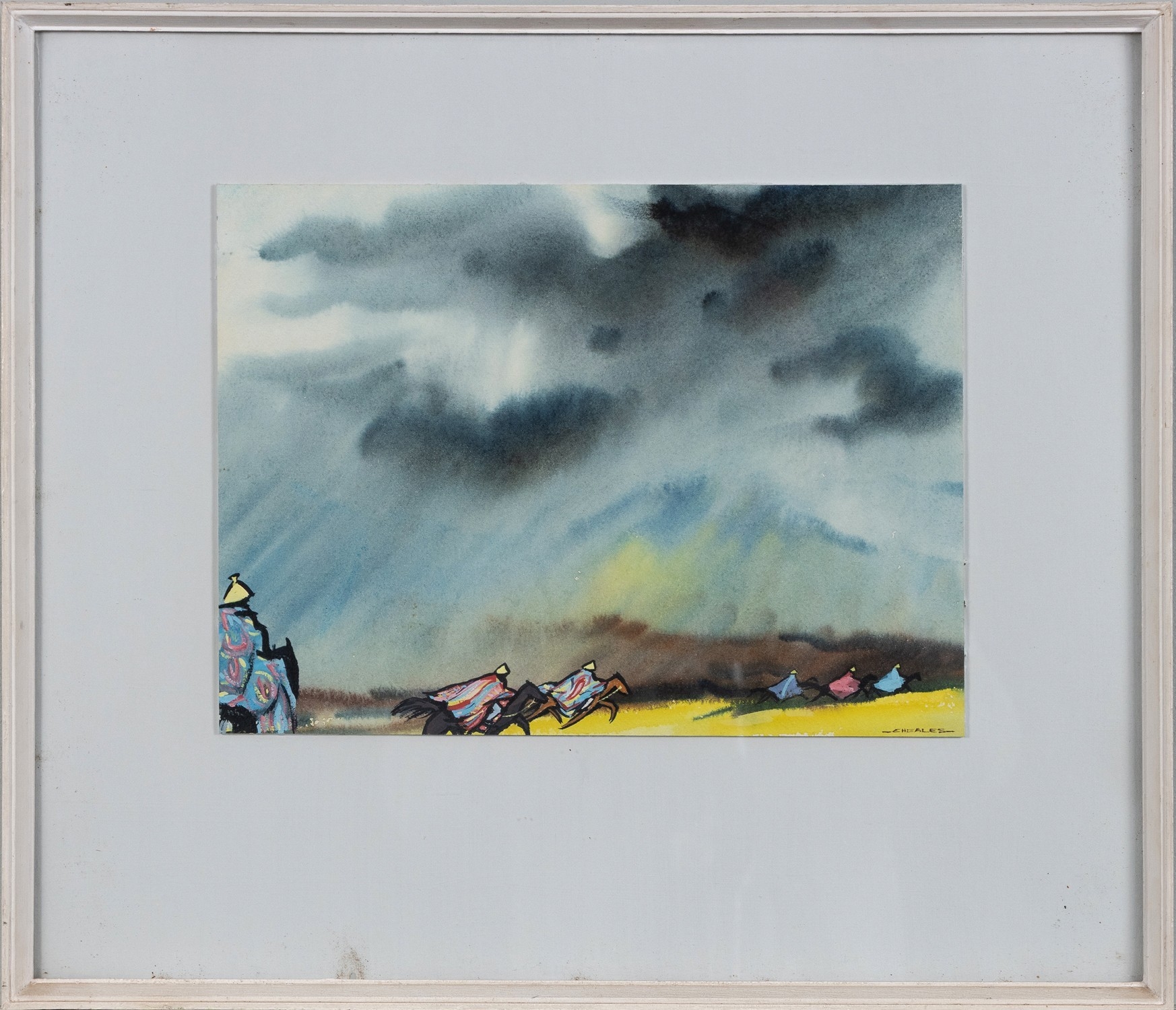 Artwork by Richard Cheales, TRAVELLING FIGURES, Made of ink and acrylic on paper