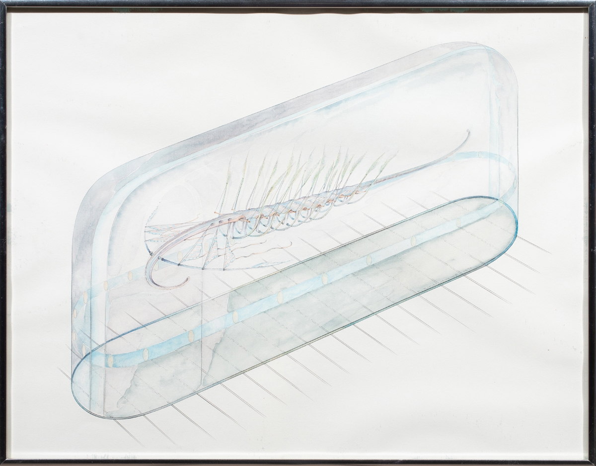 Artwork by Paul Ripley Jenkins, Untitled (Fishing Lures), Made of watercolor and graphite on paper