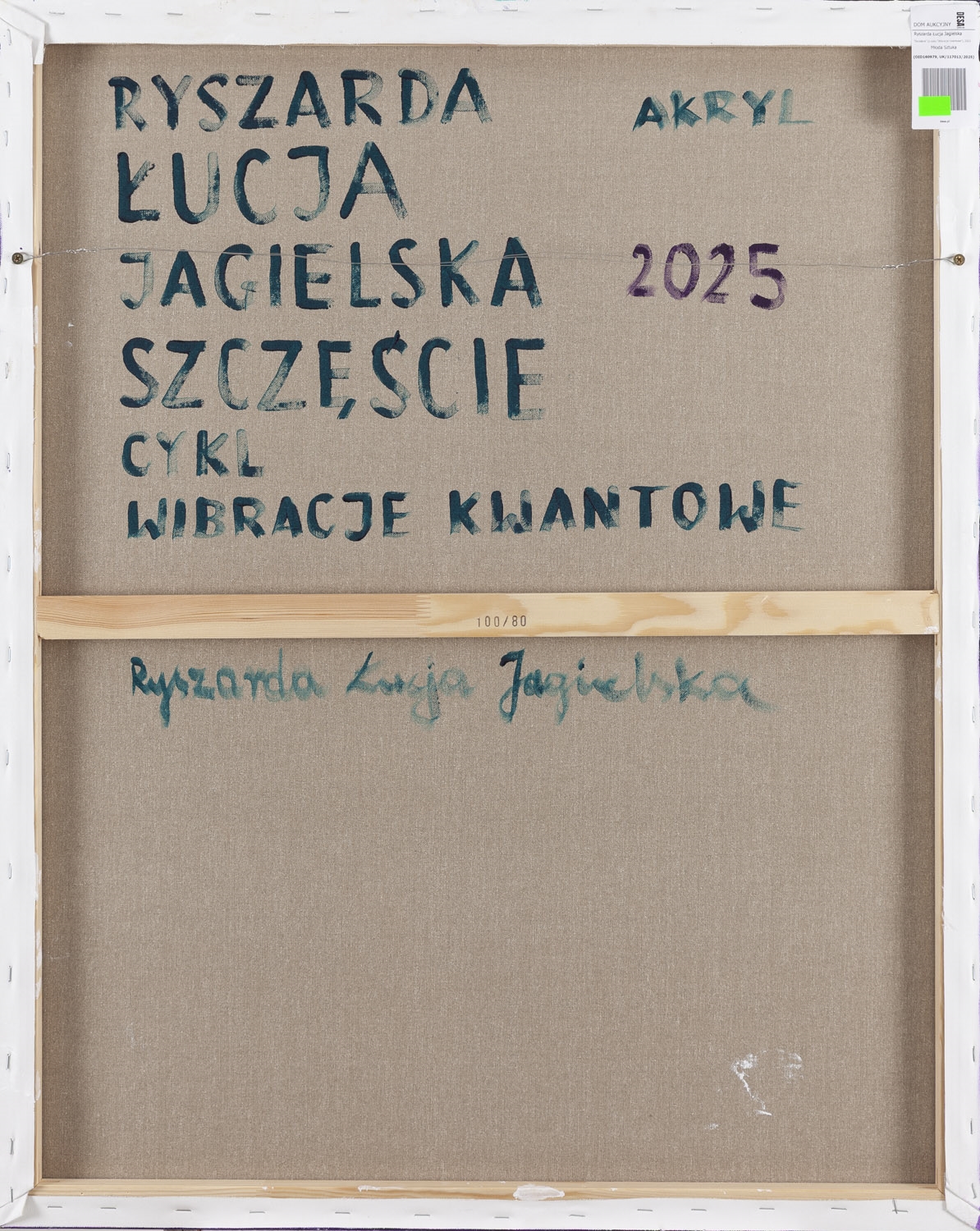 Artwork by Ryszarda Lucja Jagielska, Happiness" from the "Quantum vibrations" series, Made of acrylic/canvas