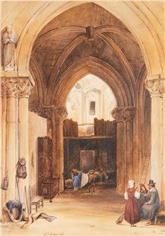 Pferdestall in einer Kirchenruine - Johann Christoph Gubig