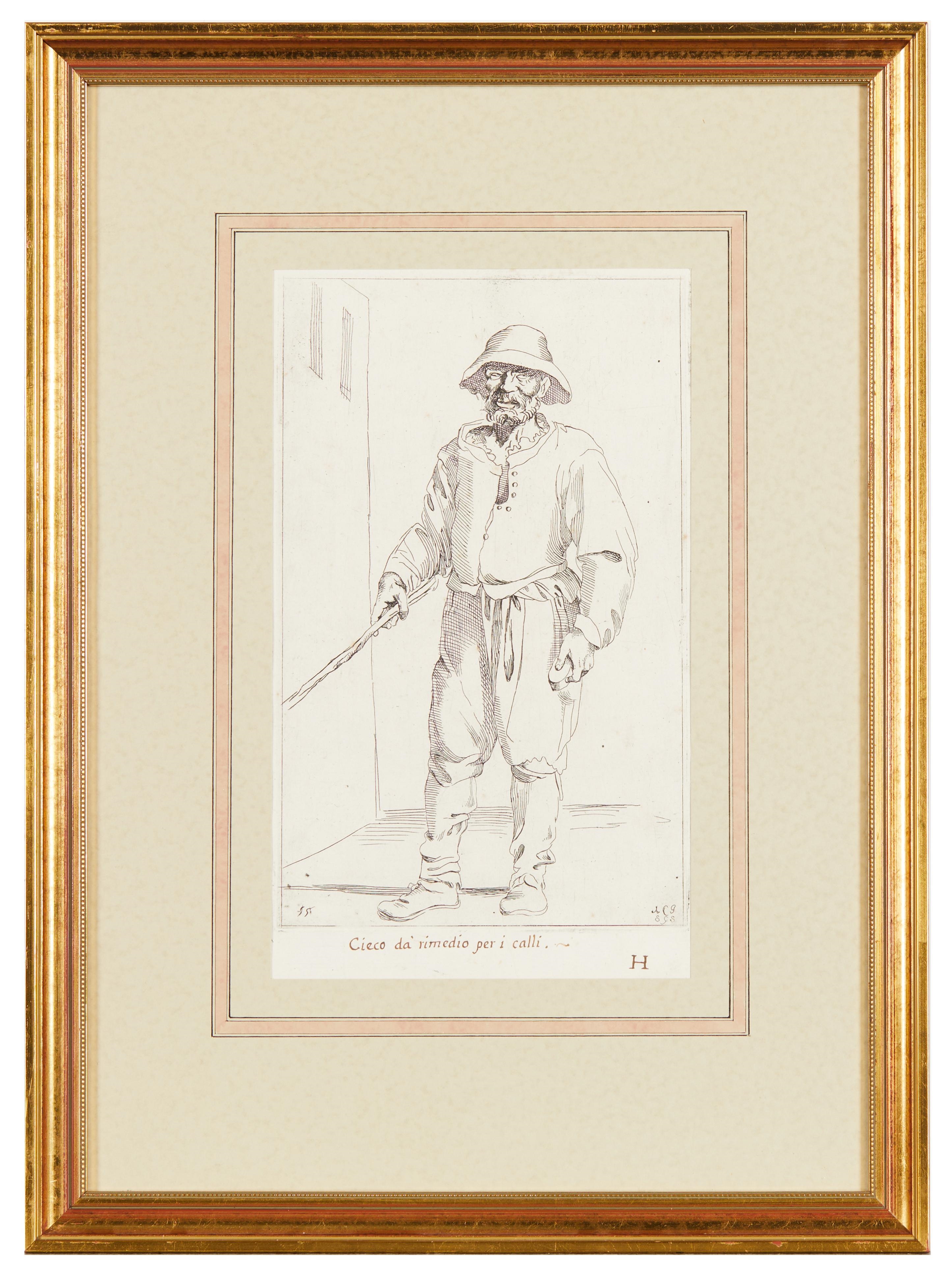 Artwork by Simon Guillain, Zwei Radierungen aus der Folge"Le Arti di Bologna, Made of etchings