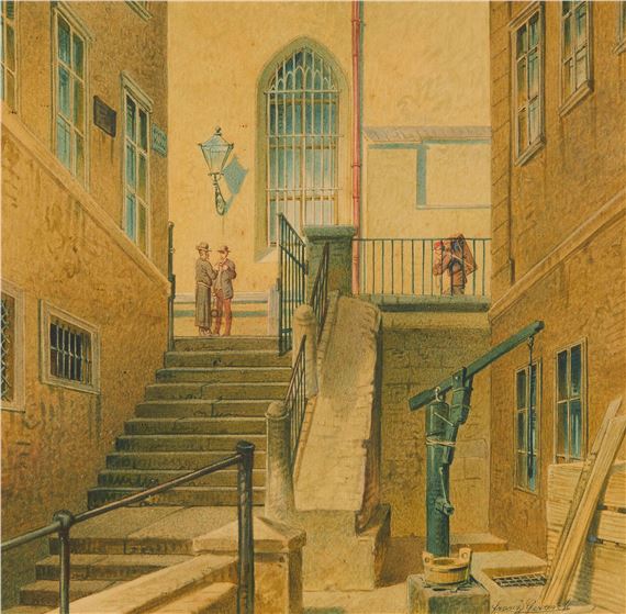 Der Katzensteig am Rupprechtsplatz 1877 by Franz Gerasch, 1877
