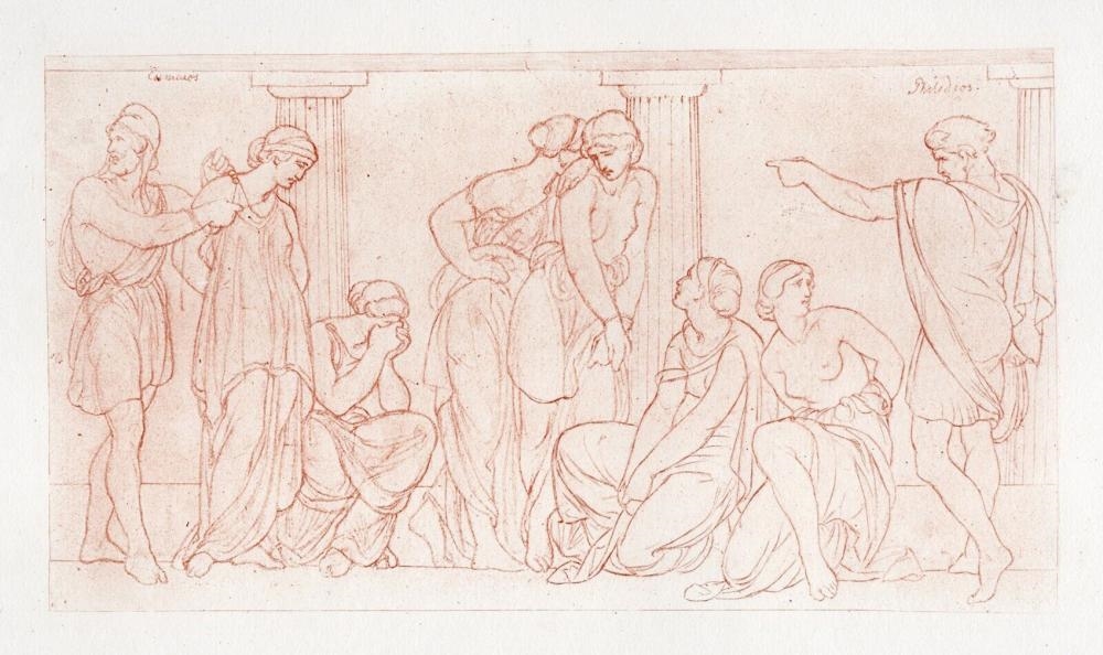 Artwork by Friedrich Preller the Elder, The Punishment of the Unfaithful Handmaidens of Penelope, Made of heliogravure on wove paper