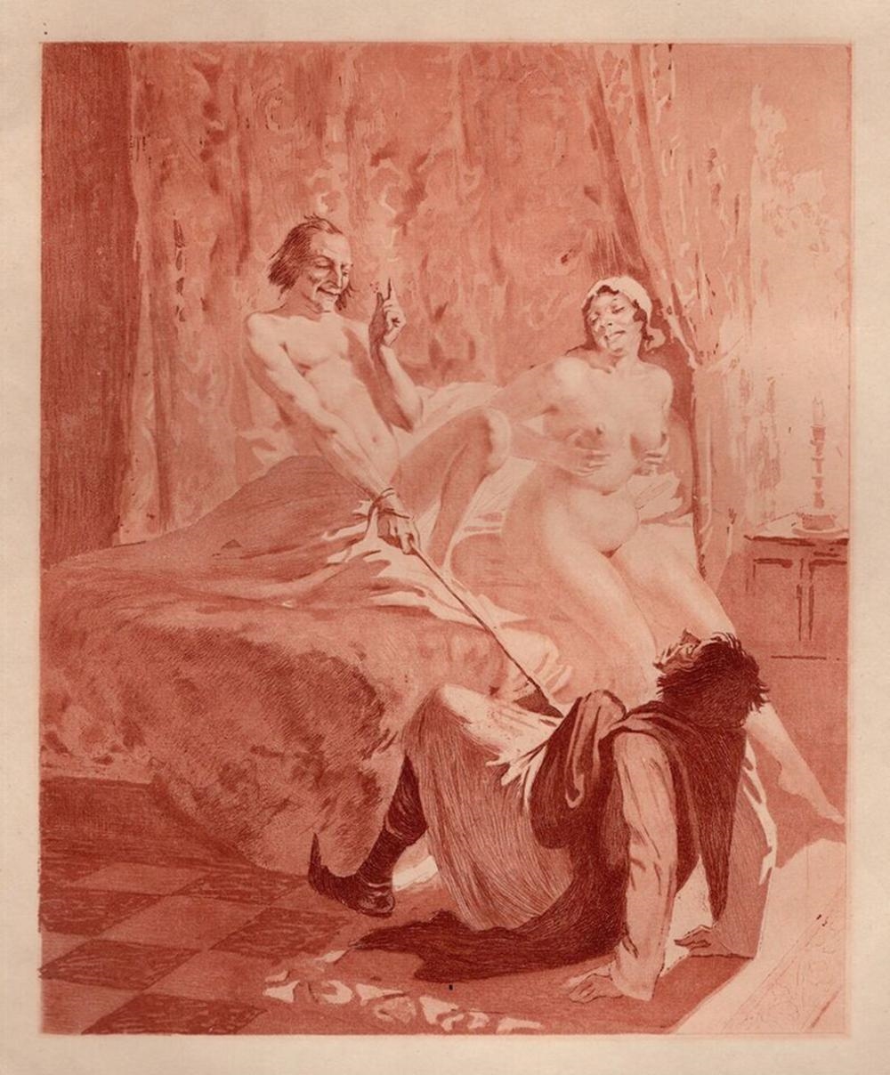 Artwork by Edmond Malassis, Secrets in the Bedroom II (Secrets dans la Chambre II, Made of copper plate engraving