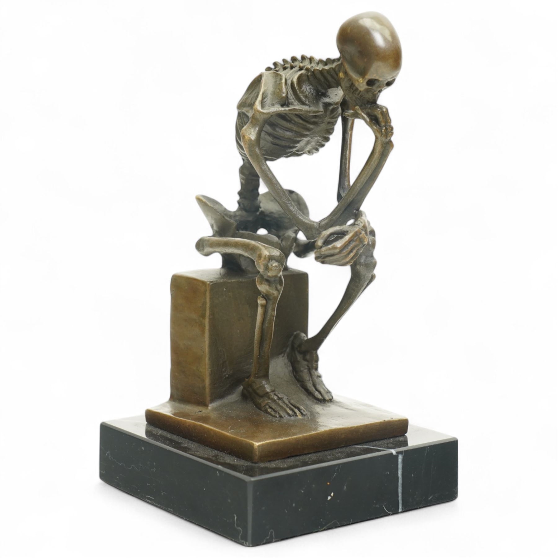 Artwork by Miguel Fernando López (Milo), The Thinker, Made of black marble base