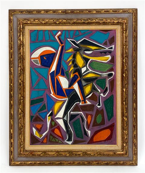 A horse with rider - Charles Melohs