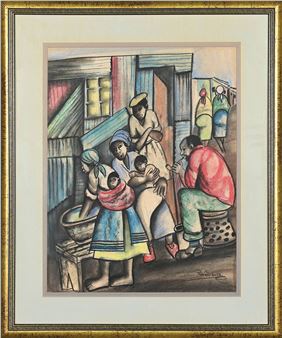 Township Scene - Peter Sibeko