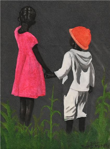 Pink Dress Orange Hat by Tumelo Mphela, 2024