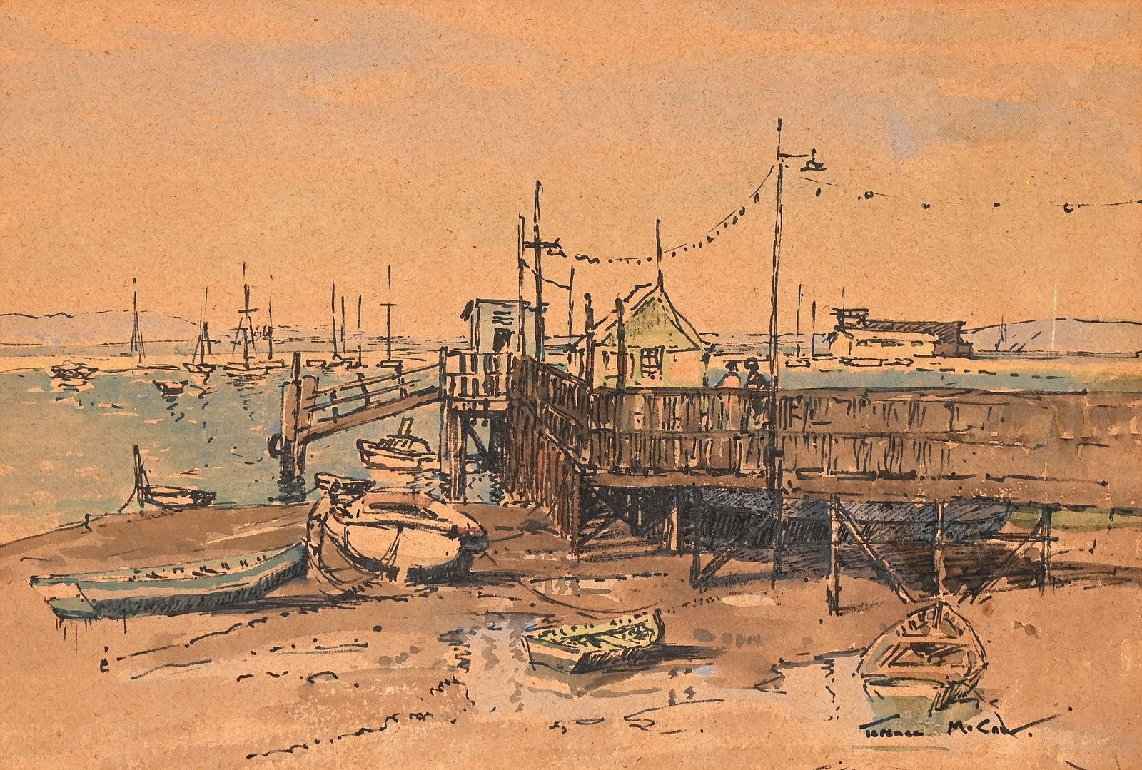 Terence John McCaw | Boats Drawn Up on the Beach | MutualArt