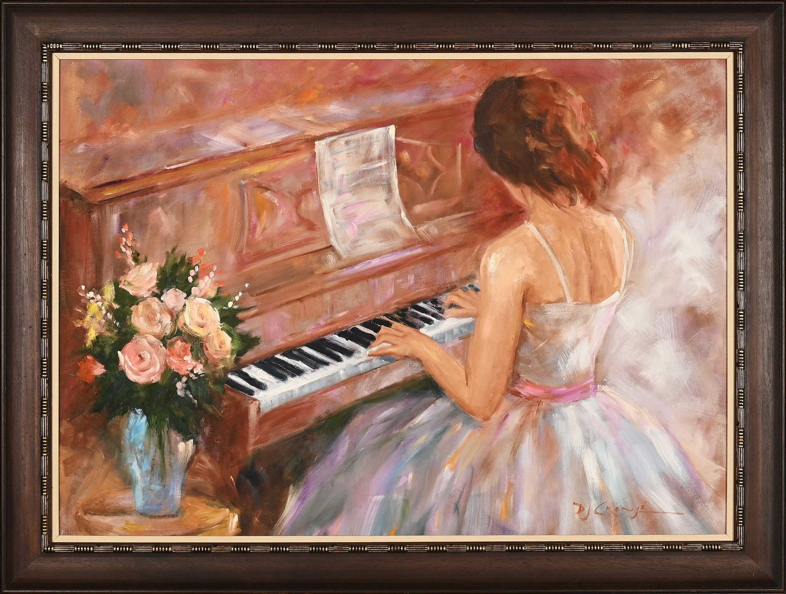 Artwork by Danie Cronje, Pianist, Made of oil on canvas mounted on board