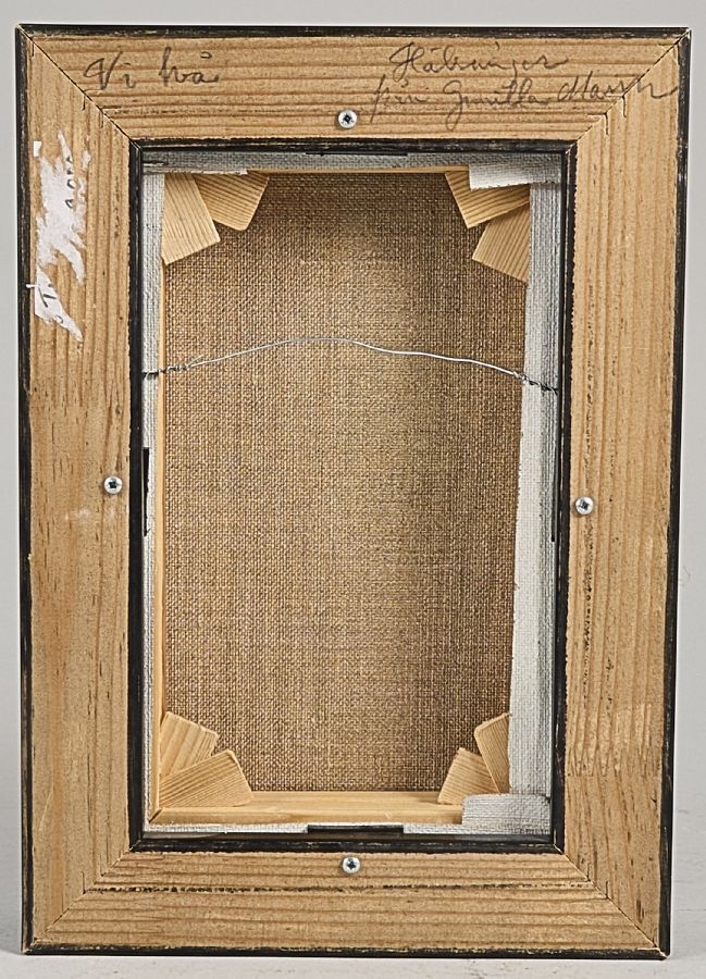 Artwork by Gunilla Mann, Sweden. "Vi två". Signed. Oil on canvas, Made of Oil on canvas