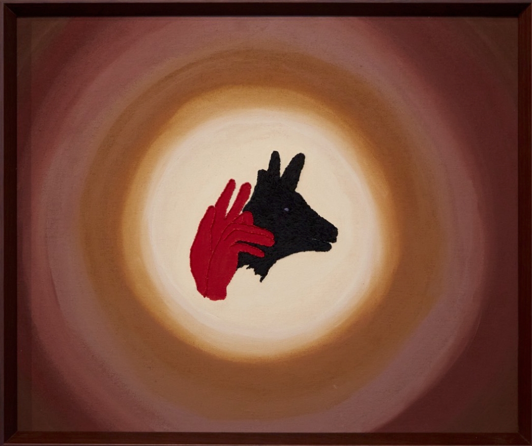 Artwork by Emel Kurhan, Playing With Shadows 4, Made of Embroidery and acrylic on fabric