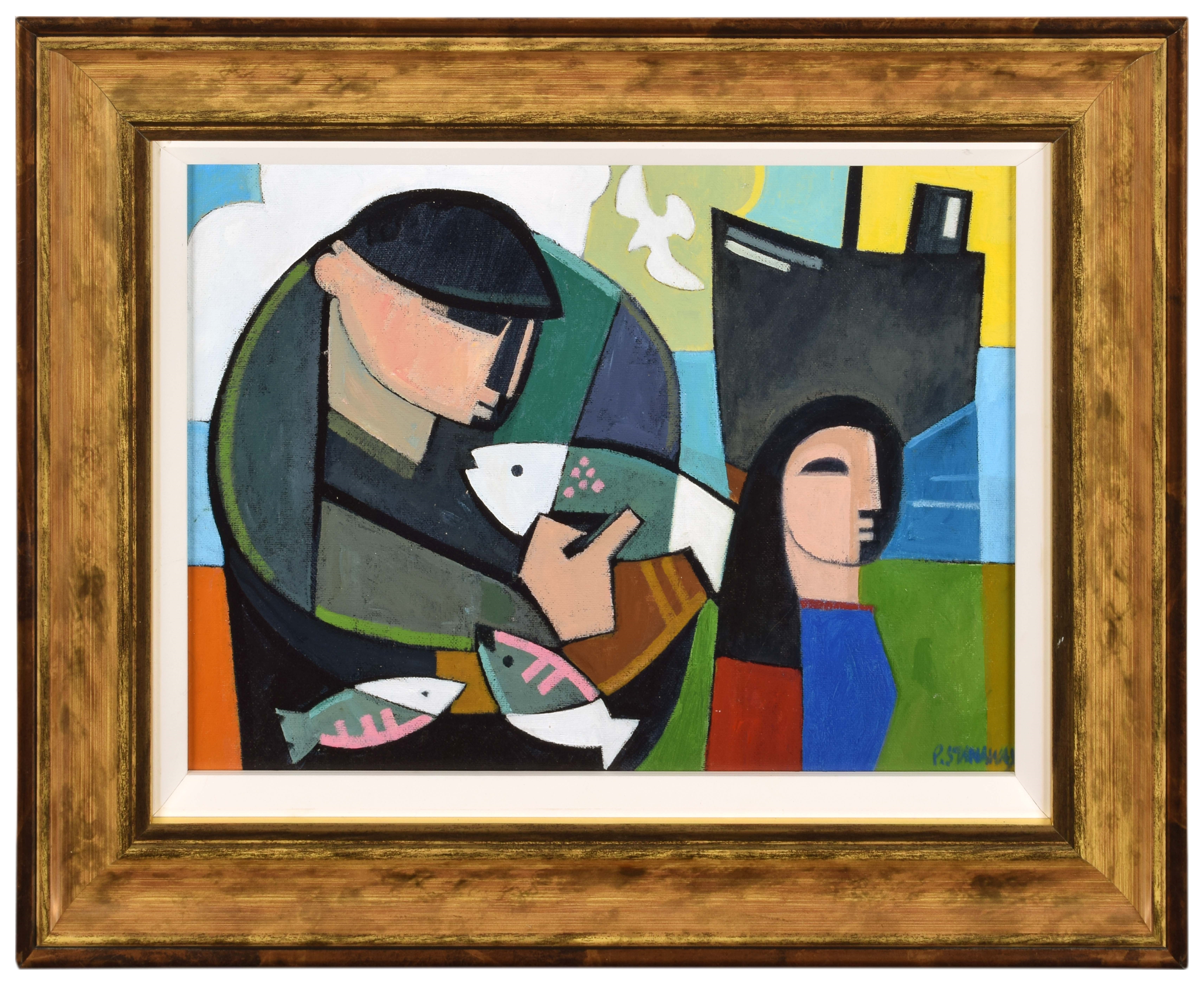 Artwork by Peter Stanaway, The Fishmongers Daughter, Made of acrylic on board