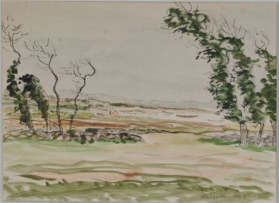 Paysage au lac - Philippe Dauchez