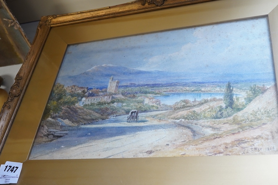 Artwork by Louis Laurent Raze, Continental views to include Lake Como, Made of Stained glass