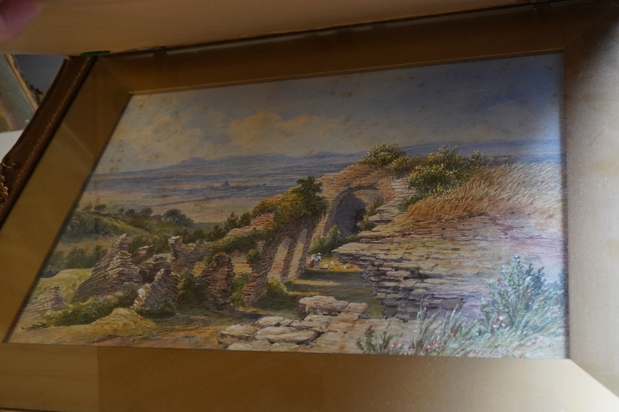 Artwork by Louis Laurent Raze, Continental views to include Lake Como, Made of Stained glass