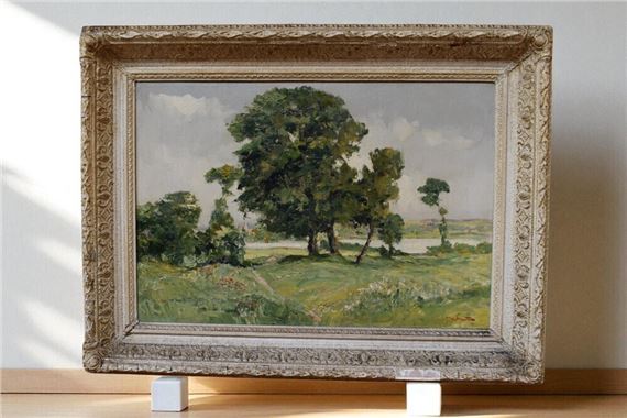 River landscape by Francesco Pablo de Besperato, 1900-1963