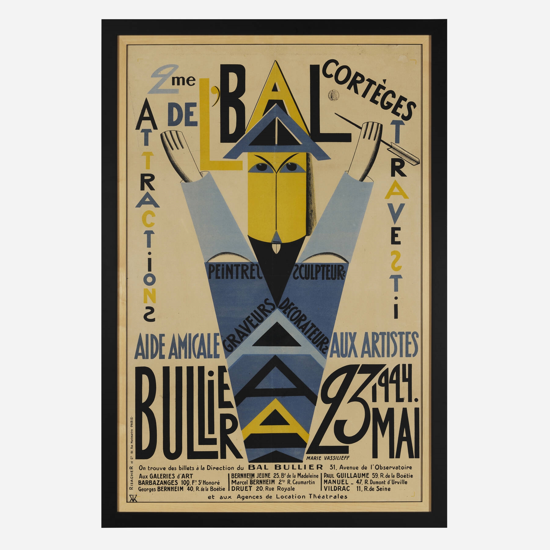 Artwork by Marie Vassilieff, 2me AAAA Bal / Bullier, Made of print