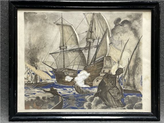 Naval war by Jean Bouchaud