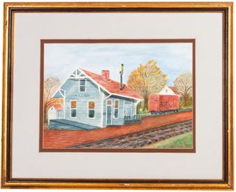 Wendell B. Sheerman Train Station Watercolor - Wendell B. Sheerman