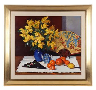 Mimosas aux deux Eventails - Catherine Arnéra