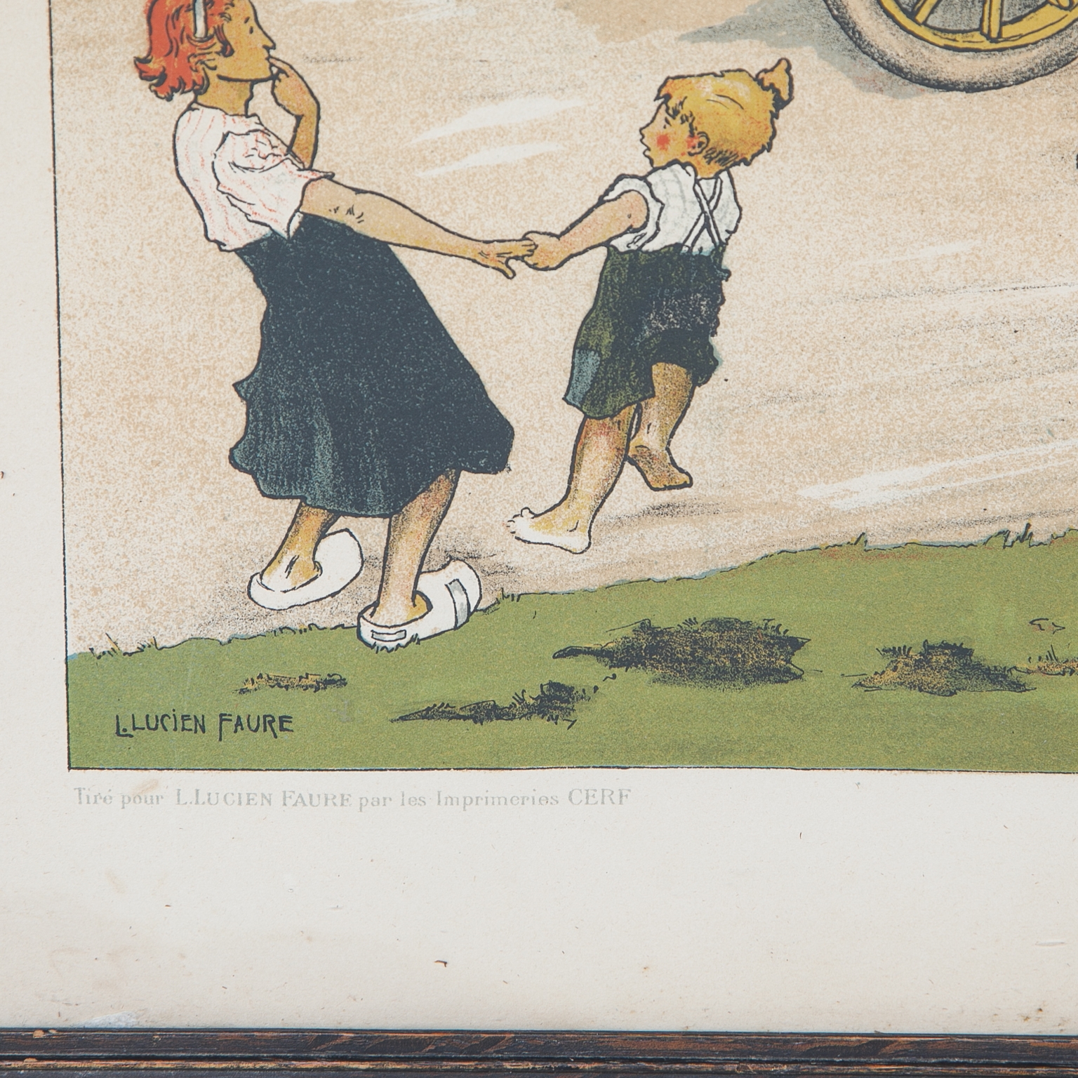 Artwork by Lucien Faure, Hand Colored Lithograph of En Panne, Made of Hand Colored Lithograph