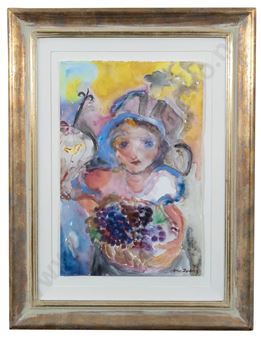 Child With Grapes - Jane Evans