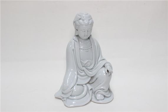 Chinese White Glazed Porcelain Guanyin Statue