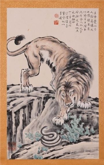 Chinese Ink Color Scroll Painting,Signed