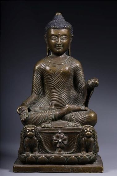 Chinese Mix-Metal Bronze Buddha Sculpture
