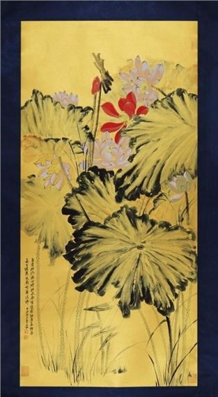 Chinese Ink Color Scroll Painting by Chinese School