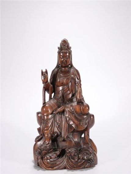 Chinese Wood Carved Guayin Statue