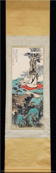Chinese Ink Color Scroll Painting by Chinese School