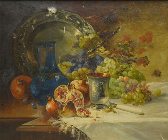 Still Life of Fruit and Jug on a Sideboard by Henri Fantin-Latour, 1873