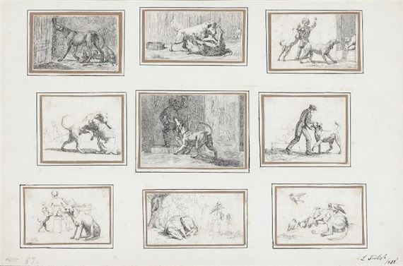 Lorenz Frolich | A collection of 14 etchings with dog motifs (1838 ...
