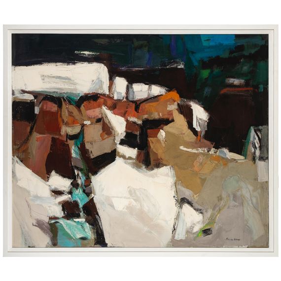 Snow Ridge Cascade
circa 1960
oil and tempera on canvas, signed 'ALEXANDER NEPOTE' lower right
56 1/4 x 70in (142.7 x 177.5cm - Alexander Nepote