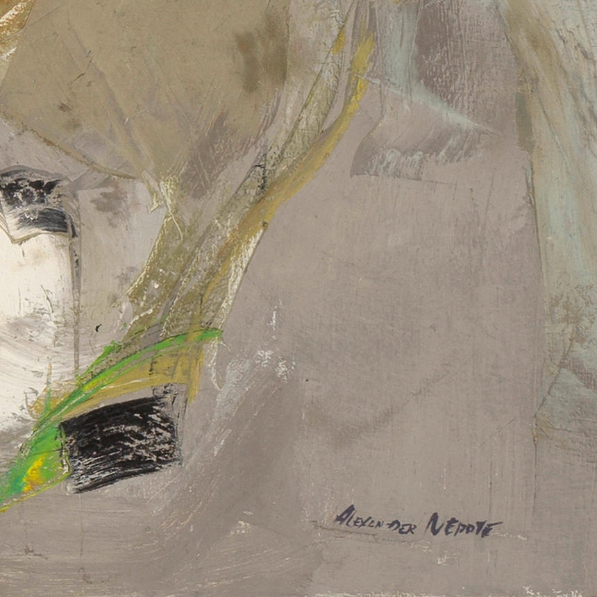 Artwork by Alexander Nepote, Snow Ridge Cascade
circa 1960
oil and tempera on canvas, signed 'ALEXANDER NEPOTE' lower right
56 1/4 x 70in (142.7 x 177.5cm, Made of oil and tempera on canvas