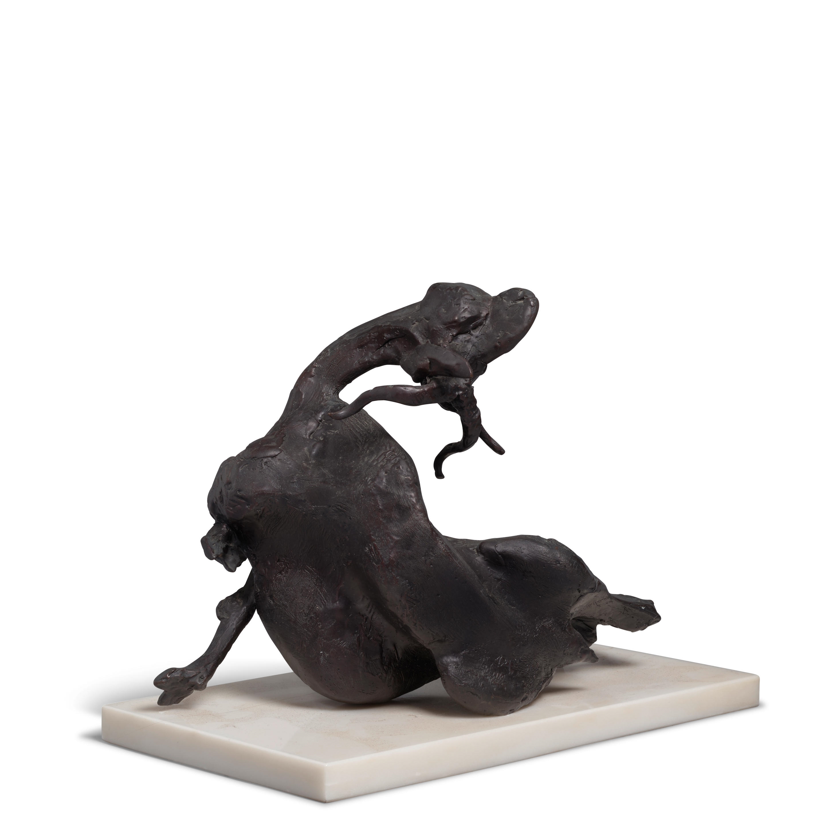 Jack Zajac | Wounded Goat bronze on white granite base, incised 'Zajac ...