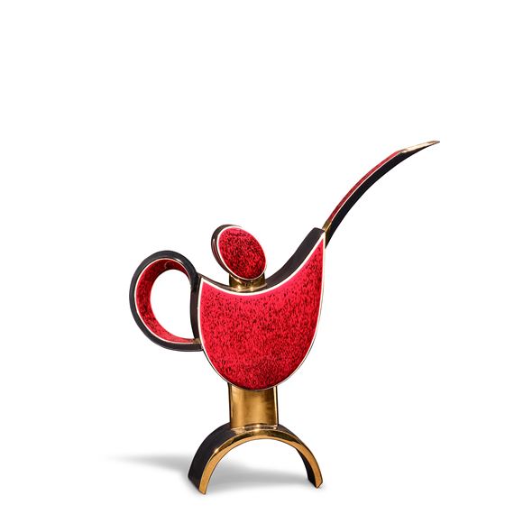 Teapot
2002
porcelain, signed and dated 'Porntip Sangvanich. 2002.' on underside of teapot and lid
height 6 3/4in (17.2cm); width 12in (30.5cm); depth 3 3/4in (9.6cm by Porntip Sangvanich, 2002