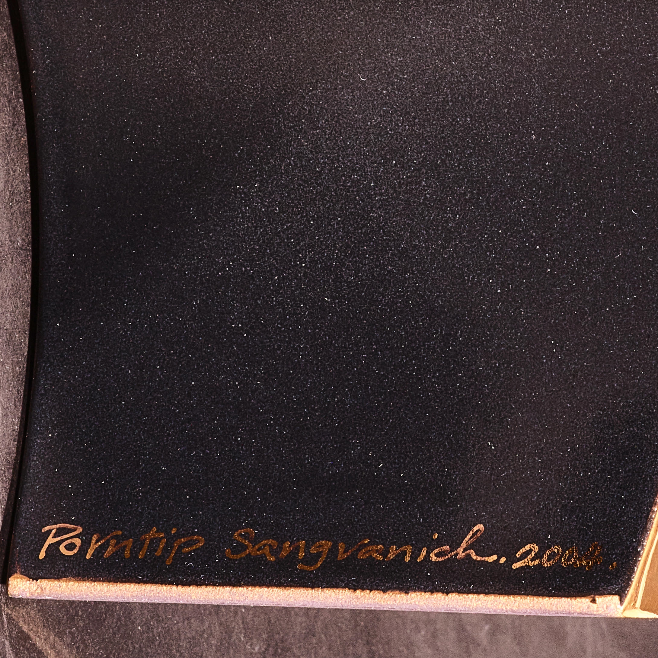 Artwork by Porntip Sangvanich, Teapot
2002
porcelain, signed and dated 'Porntip Sangvanich. 2002.' on underside of teapot and lid
height 6 3/4in (17.2cm); width 12in (30.5cm); depth 3 3/4in (9.6cm, Made of porcelain