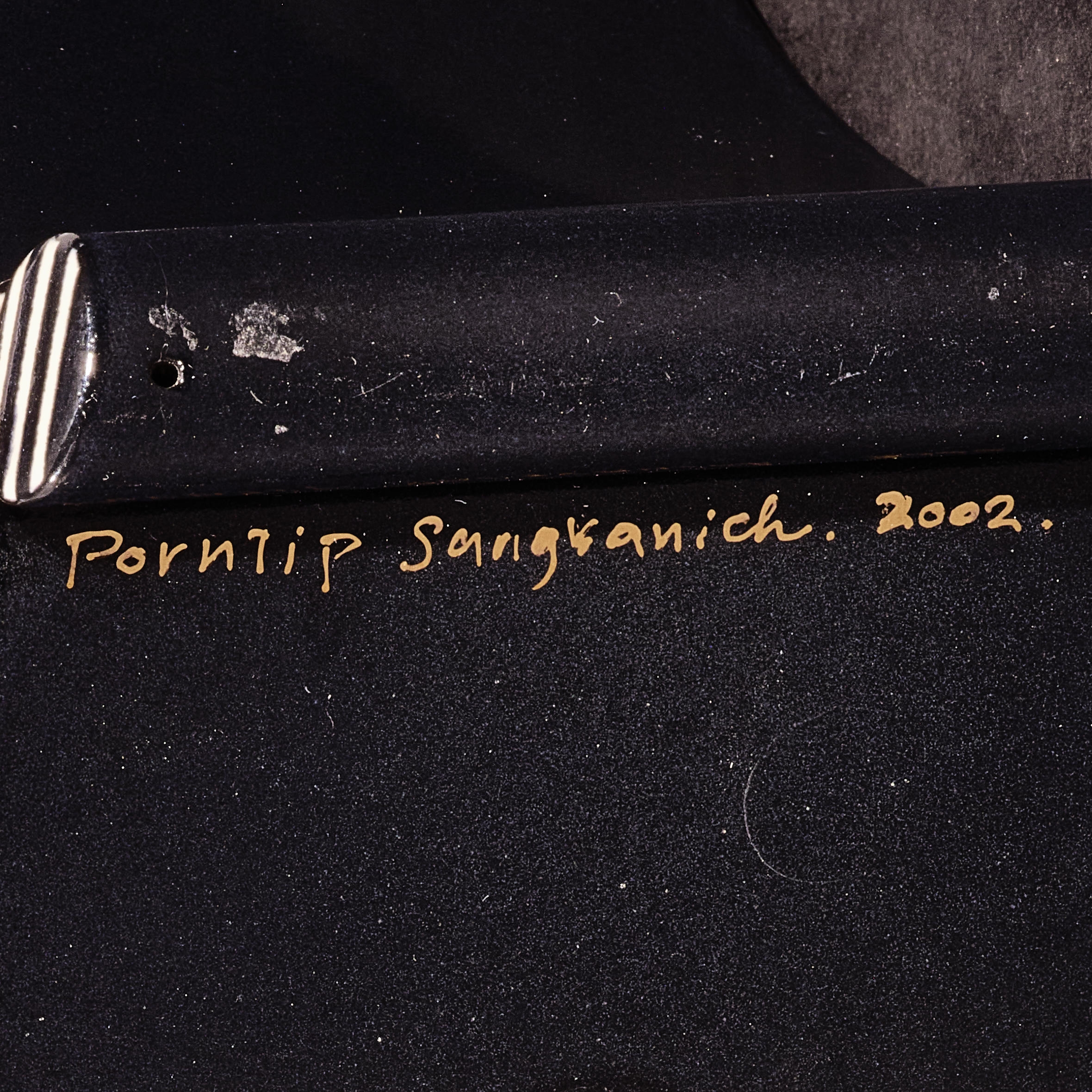 Artwork by Porntip Sangvanich, Red and Black Teapot
2004
porcelain, parcel-gilt, signed in gold 'Porntip Sangvanich. 2004.' on underside of base and lid
height 14 1/8in (35.9cm); width 12 1/2in (31.8cm); depth 3 5/8in (9.2cm, Made of red and black teapot
2004
porcelain