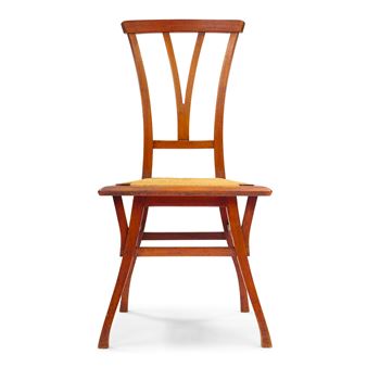Bloemenwerf Chair1895-1898elm, with rush seat, branded 'XIIII' on undersideheight 36 1/4in (93cm); width 17 1/2in (44.5cm); depth 17in (43cm - Henry van de Velde