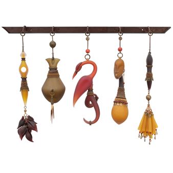 Medicine Belt2004glass, metal, beads, found objects, one glass element incised 'Pohlman Knowles 2004'height 29 1/2in (75cm); width 40 1/2in (103cm); depth 6in (15.2cm - Sabrina Knowles