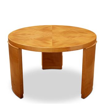 Occasional Tablecirca 1930sycamore, branded 'dominique PARIS' on the undersideheight 17 1/2in (44.5cm); diameter 27 1/2in (70cm - Maison Dominique