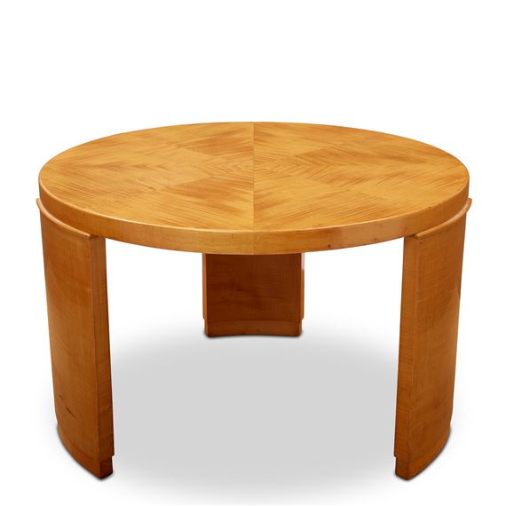 Occasional Tablecirca 1930sycamore, branded 'dominique PARIS' on the undersideheight 17 1/2in (44.5cm); diameter 27 1/2in (70cm - Maison Dominique