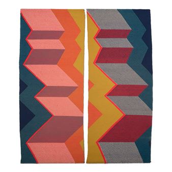 American Diptych (Tapestries)woven wool, each with two metal mounting rodseach 105 x 41in (266 x 104.5cm - Charlotte Funk