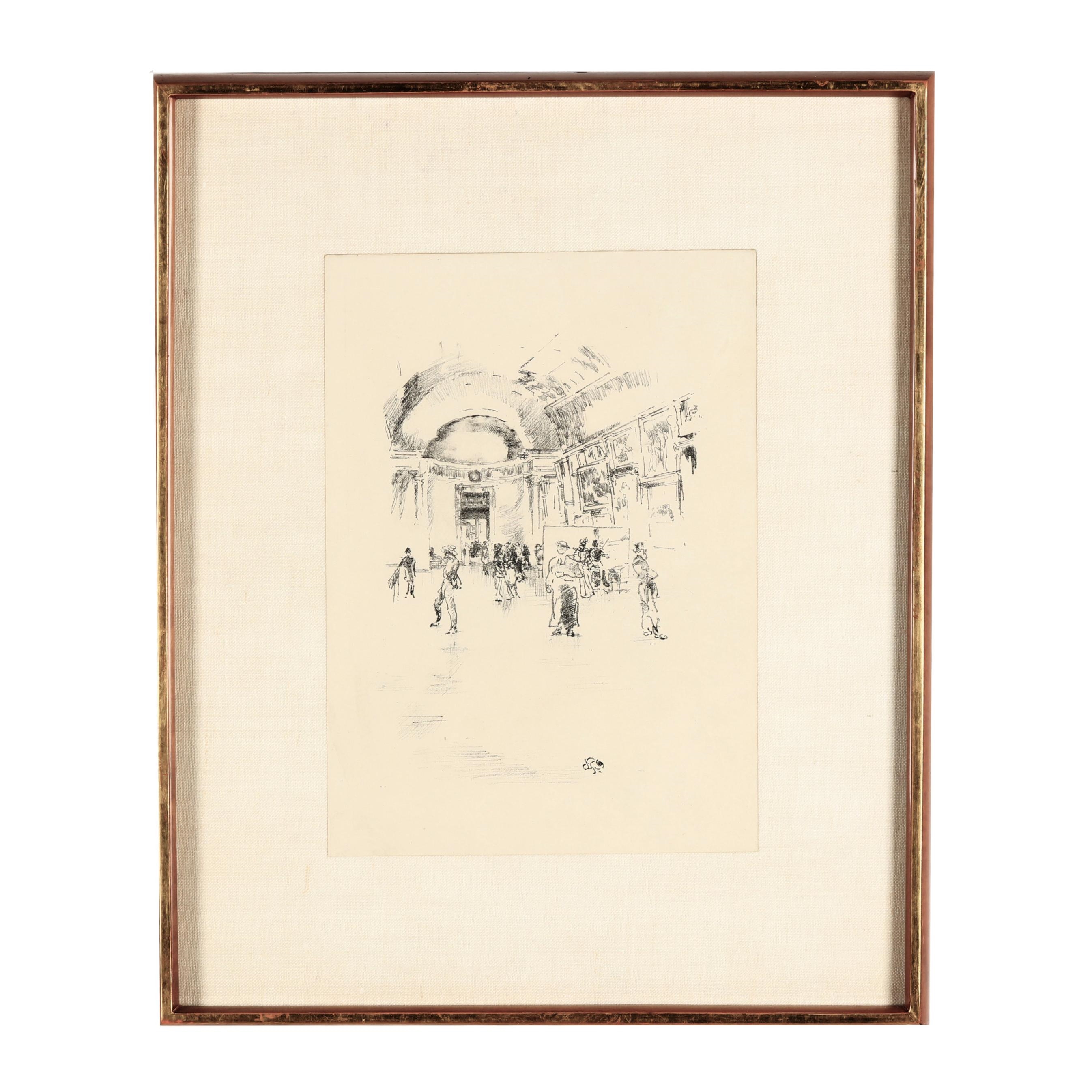 Artwork by James Abbott McNeill Whistler, The Long Gallery, Louvre, Made of Lithograph