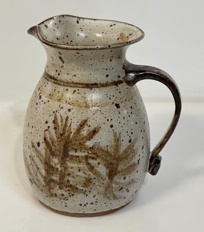 Artwork by Judy Blake, NICE JUDY BLAKE BREWER SIGNED POTTERY PITCHER, Made of Pottery